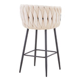 Scaun de bar Vivian, catifea si metal, 57x50x100 cm - Bej