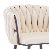 Scaun de bar Vivian, catifea si metal, 57x50x100 cm - Bej