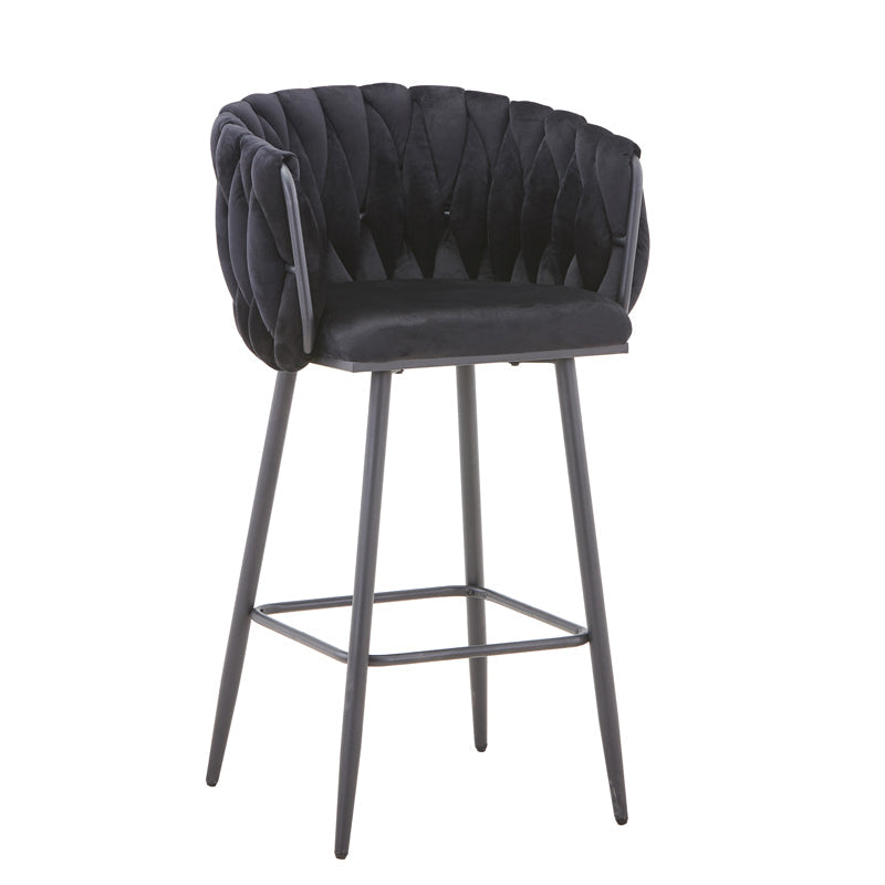 Scaun de bar Vivian, catifea si metal, 57x50x100 cm - Scaun de bar Vivian, catifea si metal, 57x50x100 cm - 327-000024