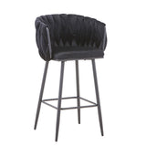Scaun de bar Vivian, catifea si metal, 57x50x100 cm - Scaun de bar Vivian, catifea si metal, 57x50x100 cm - 327-000024