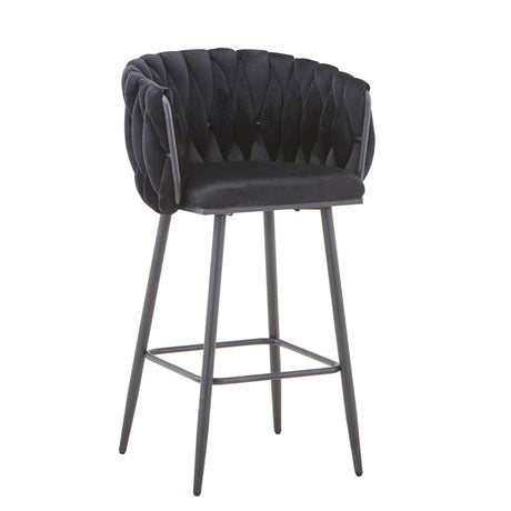 Scaun de bar Vivian, catifea si metal, 57x50x100 cm