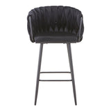 Scaun de bar Vivian, catifea si metal, 57x50x100 cm - Negru