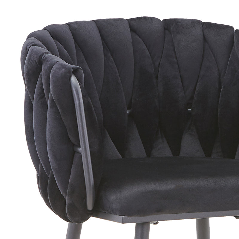 Scaun de bar Vivian, catifea si metal, 57x50x100 cm - Negru