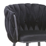 Scaun de bar Vivian, catifea si metal, 57x50x100 cm - Negru