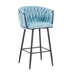 Scaun de bar Vivian siel catifea metal, negru, 57x50x100 cm