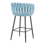 Scaun de bar Vivian siel catifea metal, negru, 57x50x100 cm