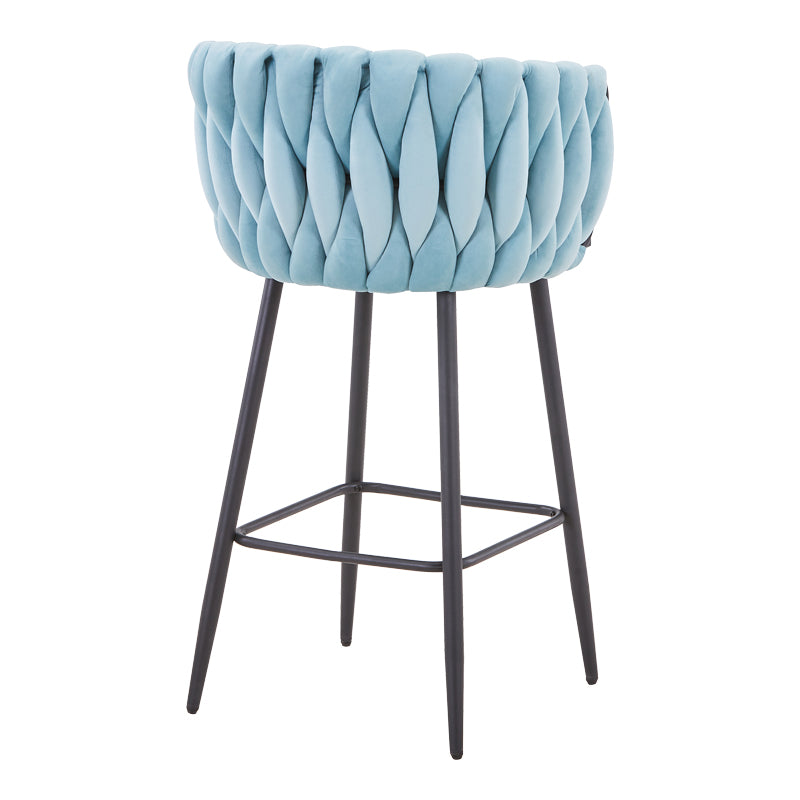 Scaun de bar Vivian siel catifea metal, negru, 57x50x100 cm, imagine suplimentara