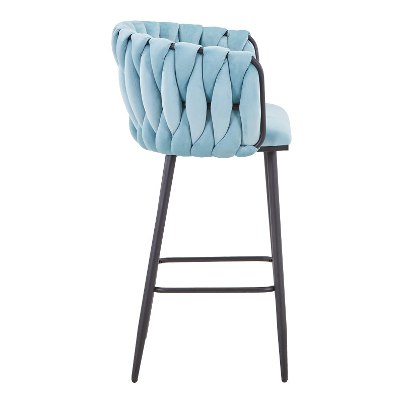 Scaun de bar Vivian siel catifea metal, negru, 57x50x100 cm, detaliu produs