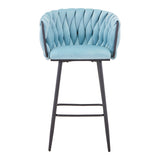 Scaun de bar Vivian siel catifea metal, negru, 57x50x100 cm