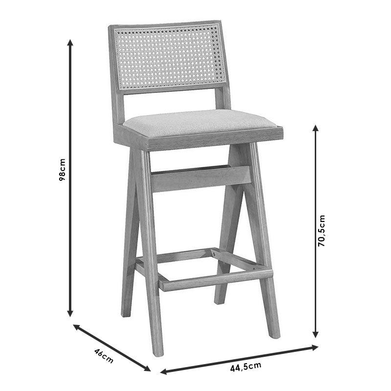 Scaun de bar Winslow, Negru - Nuc, 46x44x98 cm - Negru