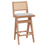 Scaun de bar Winslow, Negru - Nuc, 46x44x98 cm - Scaun de bar Winslow, Negru - Nuc, 46x44x98 cm - 247-000007
