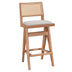 Scaun de bar Winslow, Negru - Nuc, 46x44x98 cm - 247-000007