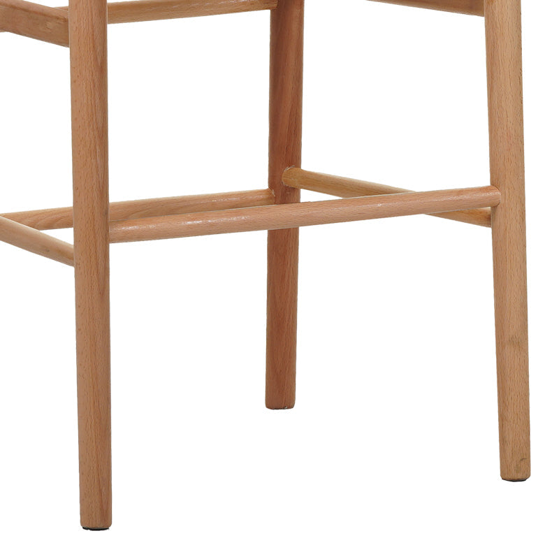 Scaun de bar Wishbone rubberwood-rope, Natural, 55x49x108 cm