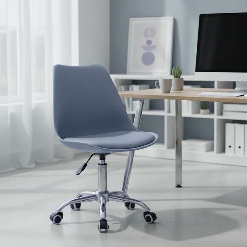 Scaun de birou ajustabil Gaston II, Modern, Albastru deschis, 48x57x77-90 cm, imagine suplimentara