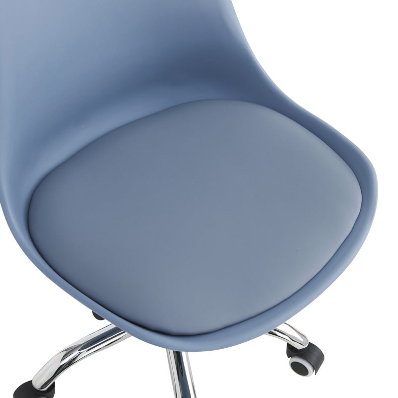 Scaun de birou ajustabil Gaston II, Modern, Albastru deschis, 48x57x77-90 cm, foto produs 7