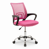 Scaun de birou cu functie de înclinare Berto II, Mesh, Roz-Negru, 60x48x85-95 cm