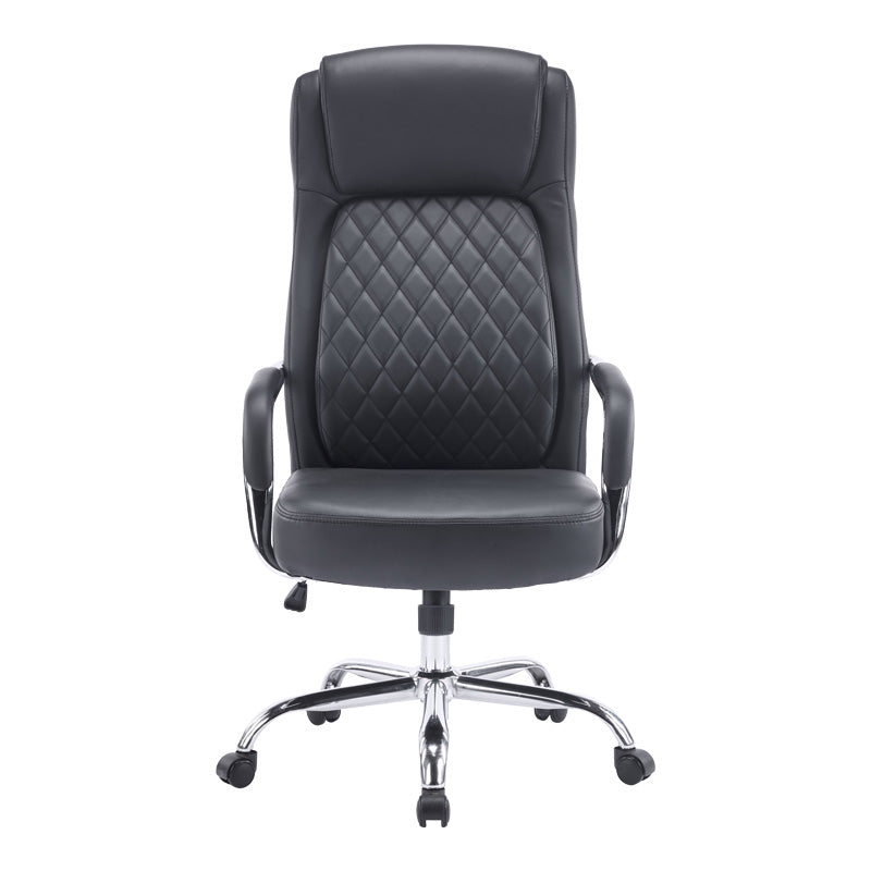 Scaun de birou managerial Venza, piele PU, 70x65x124 cm - Negru