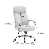 Scaun de birou managerial Venza, piele PU, 70x65x124 cm - Negru