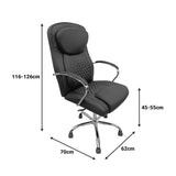 Scaun de birou director cu design matlasat, Negru, 62x70x116 cm