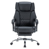 Scaun de birou director Thrive Premium Quality mecanism de masaj cu spate incalzit pu, Negru, 66x70x112 cm