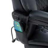 Scaun de birou director Thrive Premium Quality mecanism de masaj cu spate incalzit pu, Negru, 66x70x112 cm