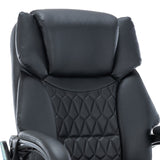 Scaun de birou director Thrive Premium Quality mecanism de masaj cu spate incalzit pu, Negru, 66x70x112 cm