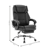 Scaun de birou director Thrive Premium Quality mecanism de masaj cu spate incalzit pu, Negru, 66x70x112 cm