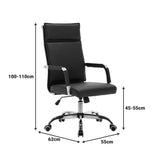 Scaun de birou directorial cu rotile Mavel, Negru, 55x62x100-110 cm