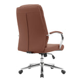 Scaun de birou directorial Normie, piele PU, 58x65x111 cm - Maro