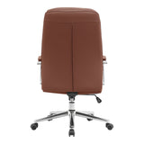 Scaun de birou directorial Normie, piele PU, 58x65x111 cm - Maro