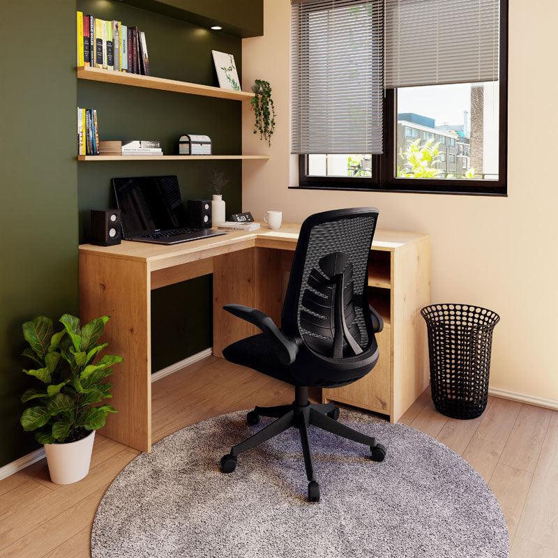 Scaun de birou Enrich cu plasa din material textil  100x200 - Negru