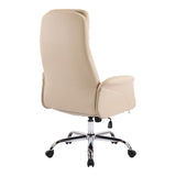 Scaun de birou managerial Derjio, piele PU, 68x66x115 cm - Bej