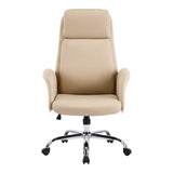 Scaun de birou managerial Derjio, piele PU, 68x66x115 cm - Bej