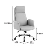 Scaun de birou managerial Derjio, piele PU, 68x66x115 cm - Bej