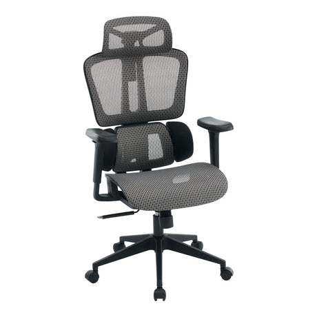 Scaun de birou ergonomic Ergo Flow, Negru-Gri, 73x64x112-135 cm