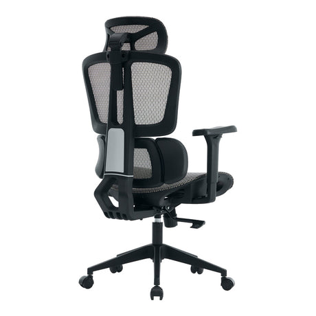 Scaun de birou ergonomic Ergo Flow, Negru-Gri, 73x64x112-135 cm