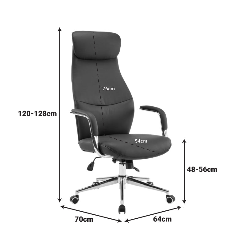 Scaun de birou managerial Ferka, piele PU, 64x71x128 cm - Verde