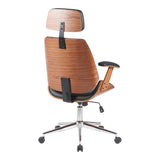 Scaun de birou directorial Fetseno, piele PU, 53x56x124 cm - Negru