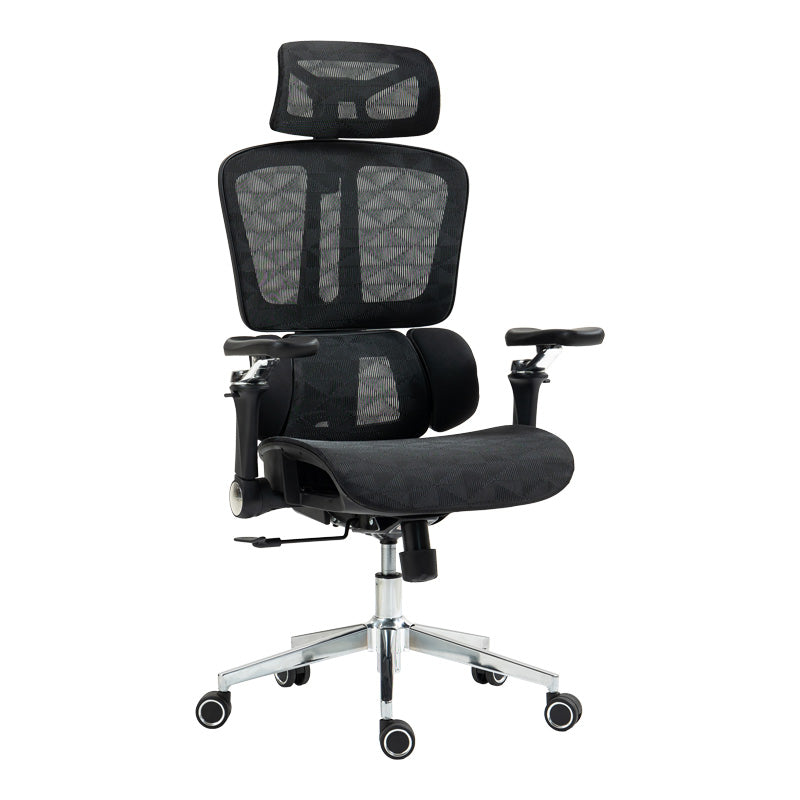 Scaun de birou ergonomic Jeffer, Mesh, Negru, 67x62x115-125 cm
