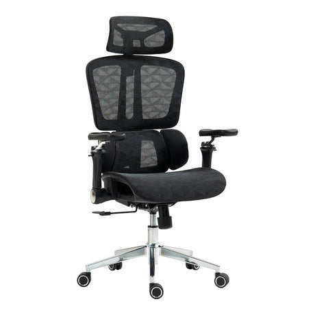 Scaun de birou ergonomic Jeffer, Mesh, Negru, 67x62x115-125 cm