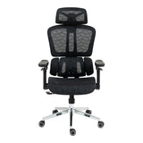 Scaun de birou ergonomic Jeffer, Mesh, Negru, 67x62x115-125 cm