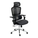 Scaun de birou ergonomic Jeffer, Mesh, Negru, 67x62x115-125 cm