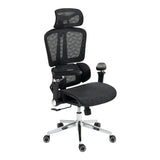 Scaun de birou ergonomic Jeffer, Mesh, Negru, 67x62x115-125 cm