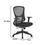 Scaun de birou Litulo, mesh, 51x51x106 cm - Negru