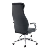 Scaun de birou managerial Ferka, piele PU, 64x71x128 cm - Negru