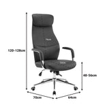 Scaun de birou managerial Ferka, piele PU, 64x71x128 cm - Negru