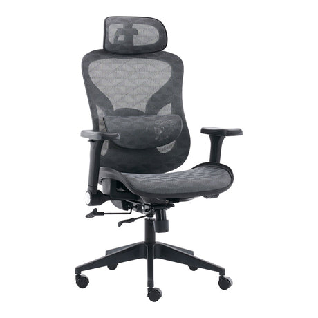 Scaun de birou ergonomic Mesgo, Modern/Metal, Negru-Gri, 68x67x110-136 cm