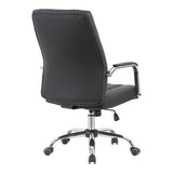 Scaun de birou ergonomic Mido, Manager, Negru, Piele, 58x71x100-106 cm