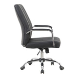 Scaun de birou ergonomic Mido, Manager, Negru, Piele, 58x71x100-106 cm