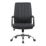 Scaun de birou ergonomic Mido, Manager, Negru, Piele, 58x71x100-106 cm
